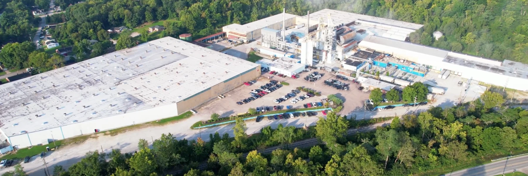 Aerial view of a manufacturing facility